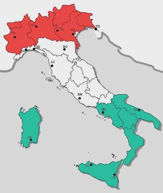 MACROAREA A: - Milano - Trieste - Verona - Venezia - Torino Creazione di tre macro aree geografiche, all interno delle quali sono presidiate