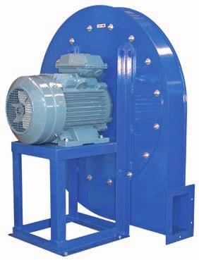 Ventilatori centrifughi pale rovesce per aria polverosa e alte pressioni. ackward curved blade centrifugal fans for dusty and high pressure air.