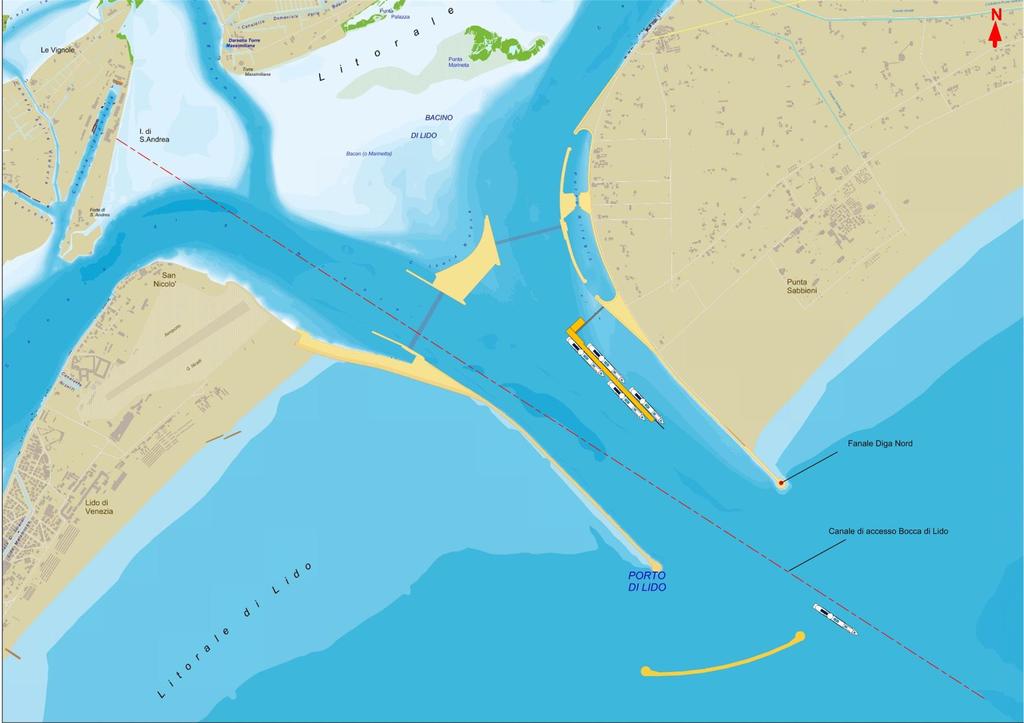 Il Terminal è protetto dagli agenti meteo marini sfruttando le opere esistenti a