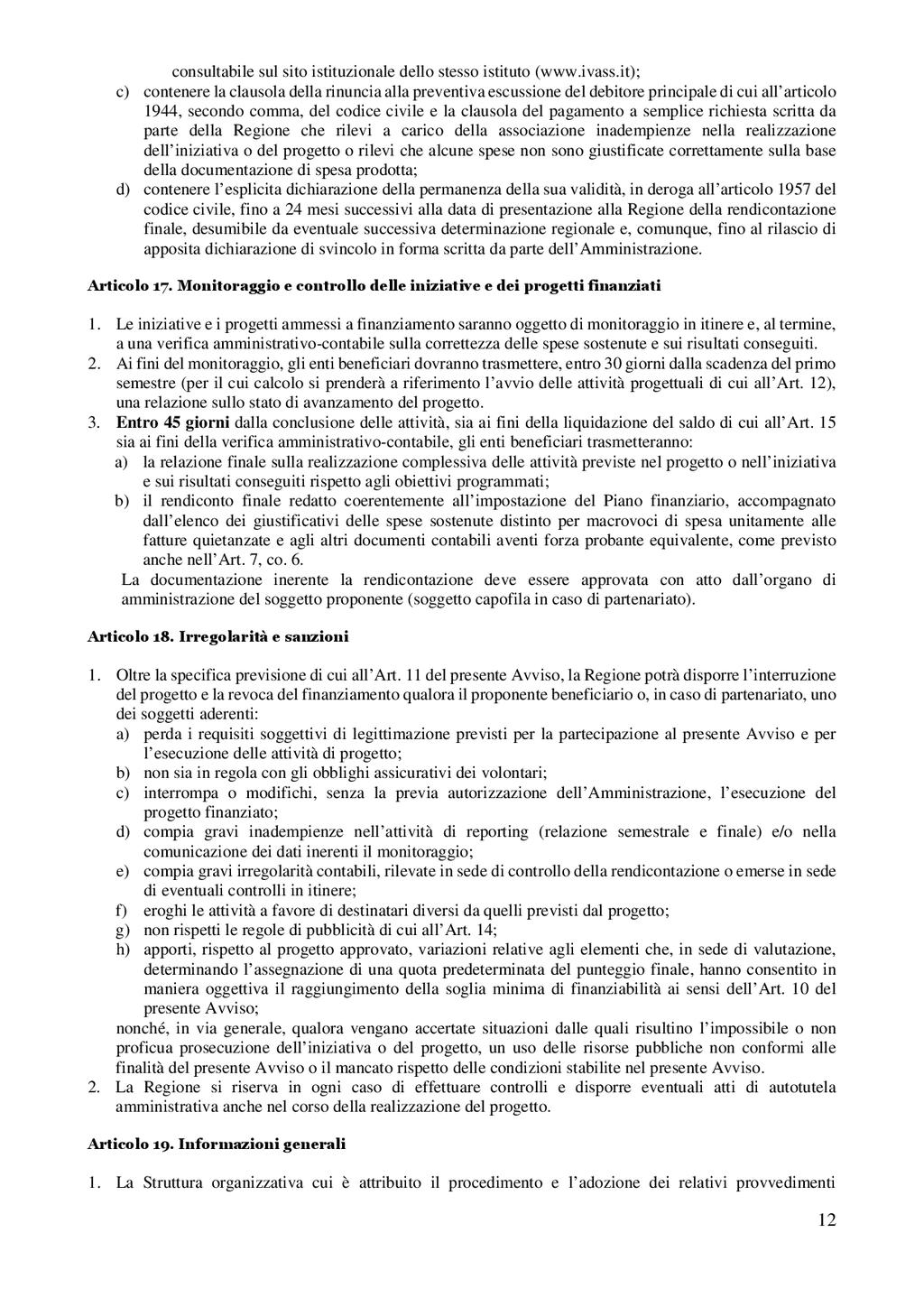 Pag. 20 Bollettino Ufficiale della Regione