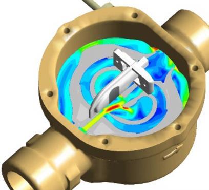 Senso del flusso Figura 1 : taglio volumetrica Figura 2 : Parte oscillante con il getto (Rosso) Sonde di temperatura L unità di calcolo Le sonde di temperatura Pt 1'000 sono collegate all unità di