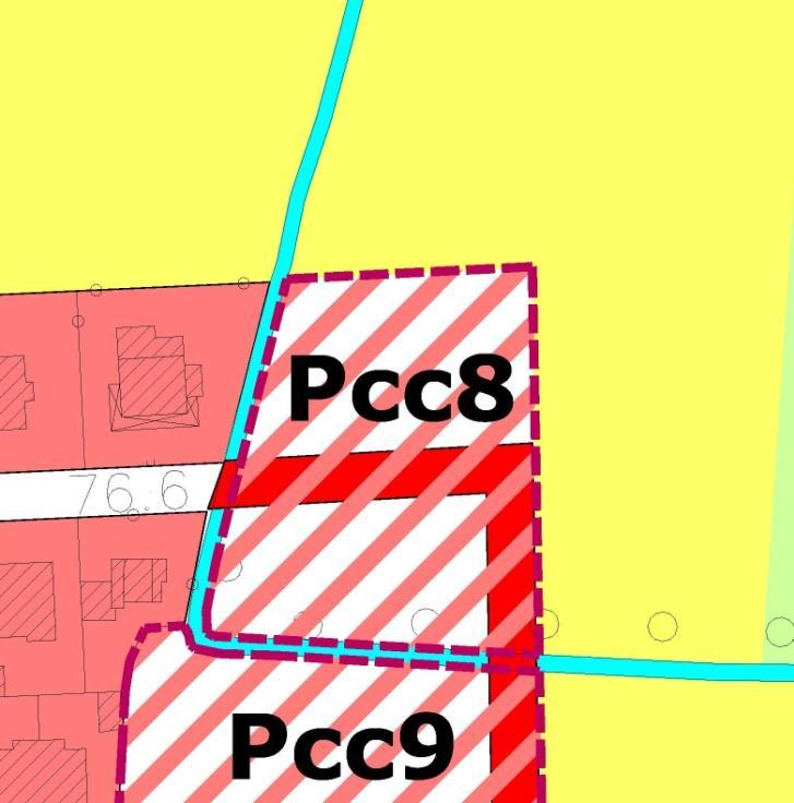 PCC8 Il Permesso di Costruire Convenzionato riguarda una piccola area di completamento, già ricompresa in un Piano di Lottizzazione mai attuato.