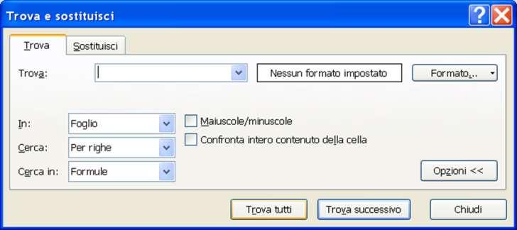 Usare il comando di ricerca per trovare dati specifici in un foglio di