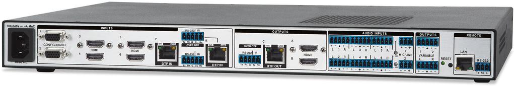 il controllo del volume semplificano il setup e il funzionamento del sistema Forniscono una verifica semplice e in tempo reale dell'attività del segnale e dello stato HDCP per tutti gli input e