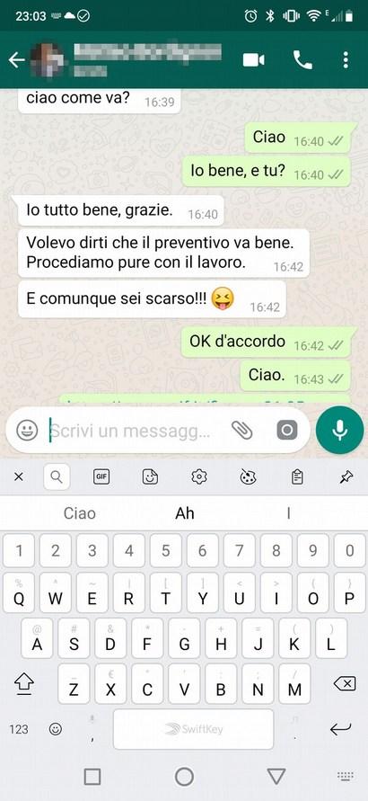 UN ULTIMA COSA I messaggi sono stati