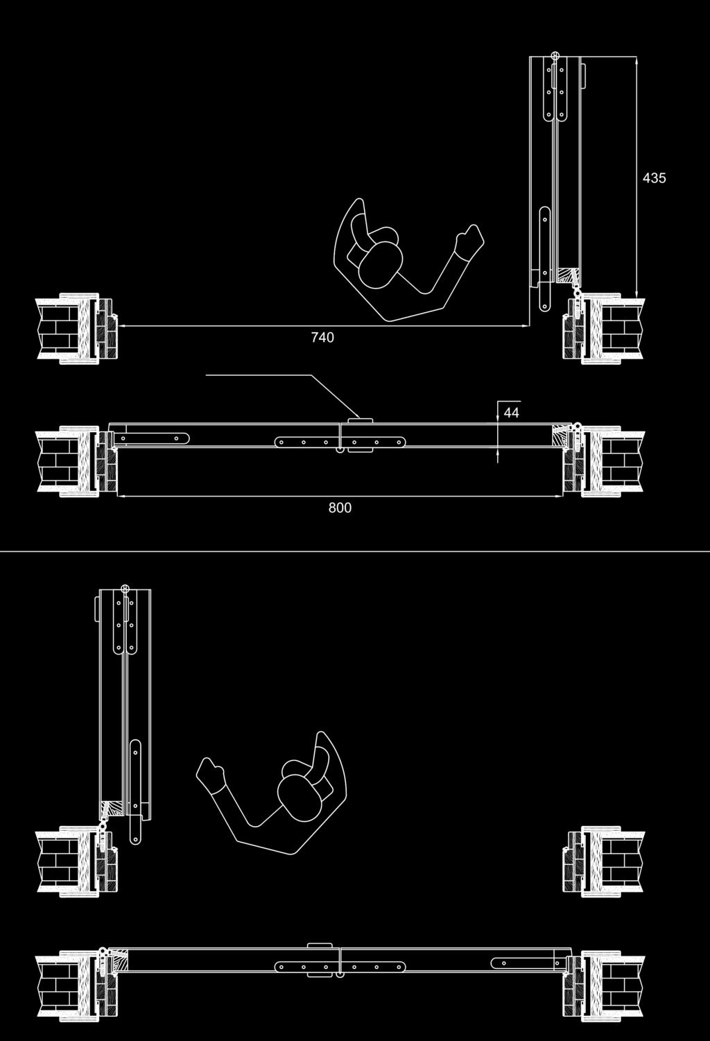 PORTE PIEGHEVOLI Folding doors PORTA LIBRO SIMMETRICA SYMMETRICAL FOLDING DOOR DESTRA