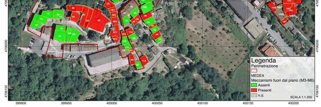 Figura 7: Mappa della vulnerabilità ottenuta con la scheda MEDEA