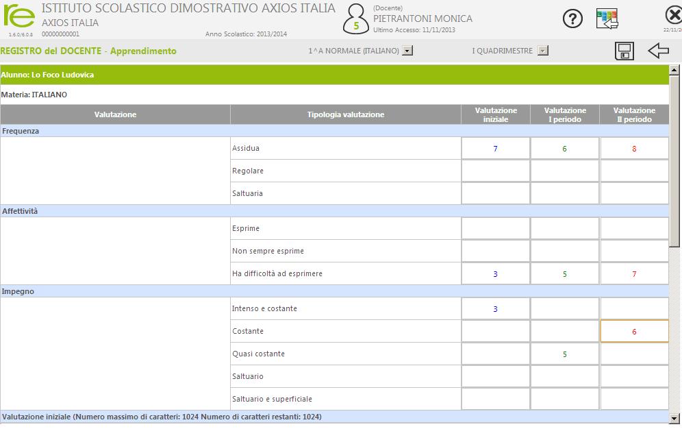 49 PROCESSI DI APPRENDIMENTO Partendo dal Registro Completo, selezionando un Alunno e cliccando sull icona al lato si accede alla scheda dei processi di apprendimenti del singolo alunno.