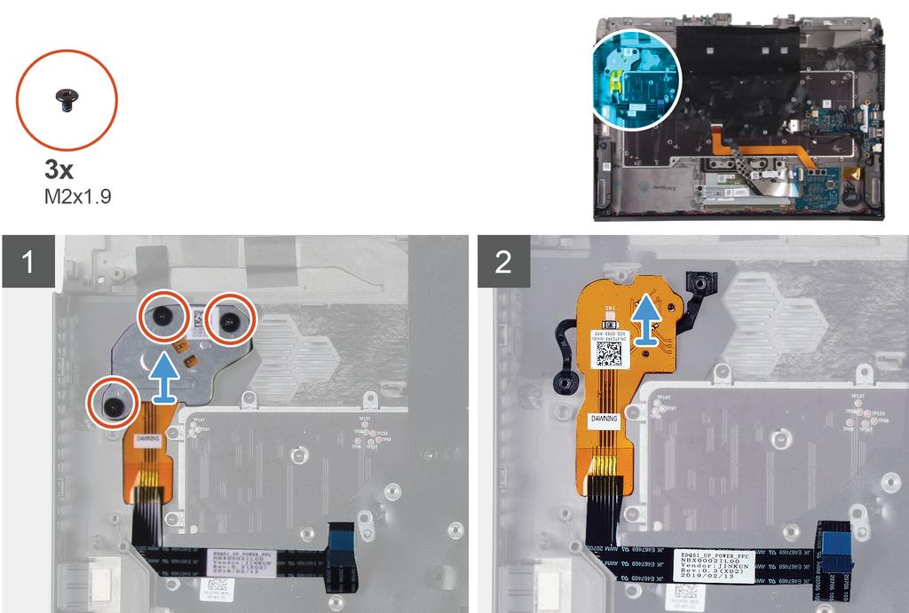 4 Rimuovere l'unità a stato solido 2280. (se applicabile) 5 Rimuovere il coperchio I/O posteriore. 6 Rimuovere la batteria. 7 Rimuovere la scheda I/O sinistra. 8 Rimuovere la scheda I/O destra.