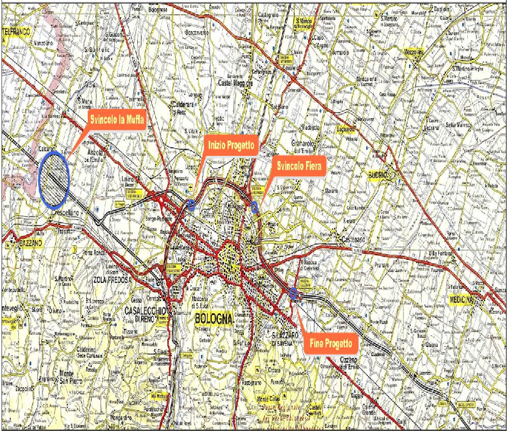 AUTOSTRADA (A14) BOLOGNA BARI TARANTO TRATTO: BOLOGNA BORGO PANIGALE-SAN LAZZARO tessuto urbano e la riqualificazione e il risanamento delle condizioni ambientali in modo da consentire una migliore