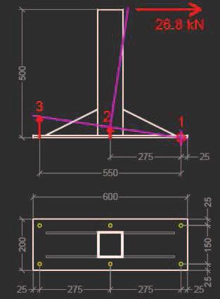 Verifica delle viti SLU Azioni di calcolo sulle viti della fila più sollecitata, diametro nominale 12 mm F t.sd = N b = 9745 N Forza di calcolo a trazione F v.