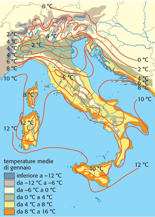 6. Le variazioni termiche giornaliere, mensili e annuali La media tra la temperatura massima e minima può essere giornaliera,