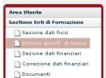 gestionali dei giustificativi di spesa come viene mostrato nelle seguenti immagini ricavata dal sistema in produzione.