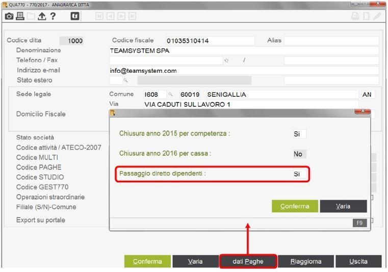 Il programma individua i dipendenti ceduti, per i quali non sono state trattenute interamente le addizionali e l e r a t d ell'assistenza fiscale, in base ai seguenti parametri: - DIPE > scheda "Dati