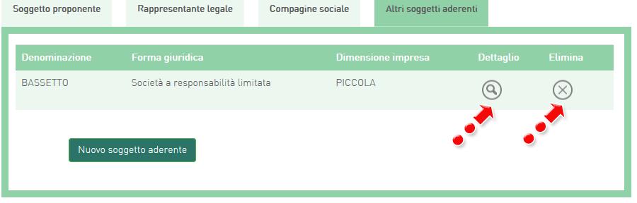 legale ed operativa. Dopo aver inserito tutte le informazioni, cliccando su Salva, l utente visualizzerà l elenco dei Soggetti aderenti (Figura 22).