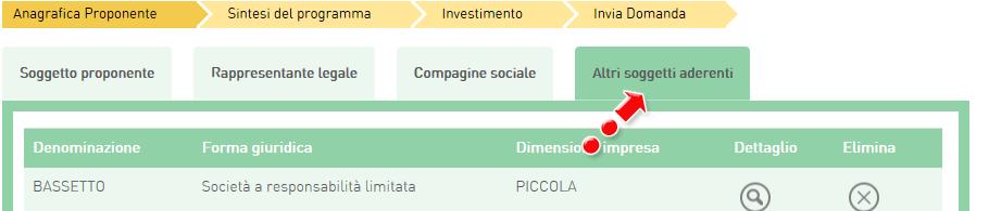 Figura 35 Aggiungere Progetto innovazione organizzativa Nel nostro esempio, avendo inserito un soggetto aderente al momento della compilazione della sezione Anagrafica Proponente (Figura 36), l