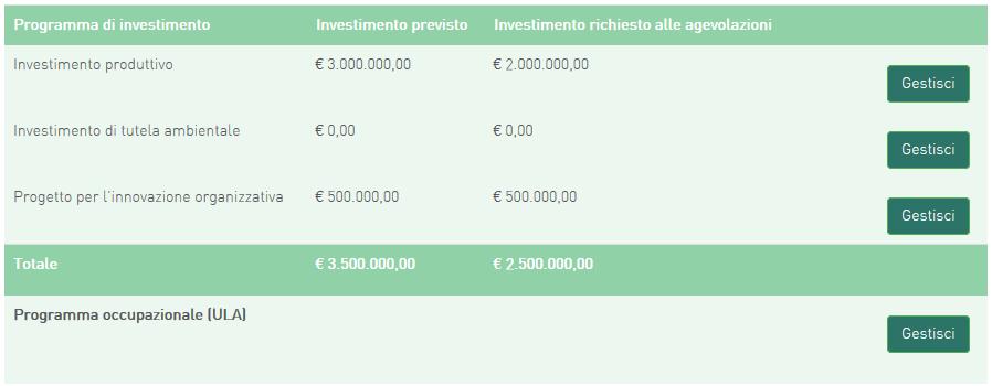 Figura 39 Elenco spese progetto innovazione dell organizzazione Le informazioni di sintesi dei singoli programmi di