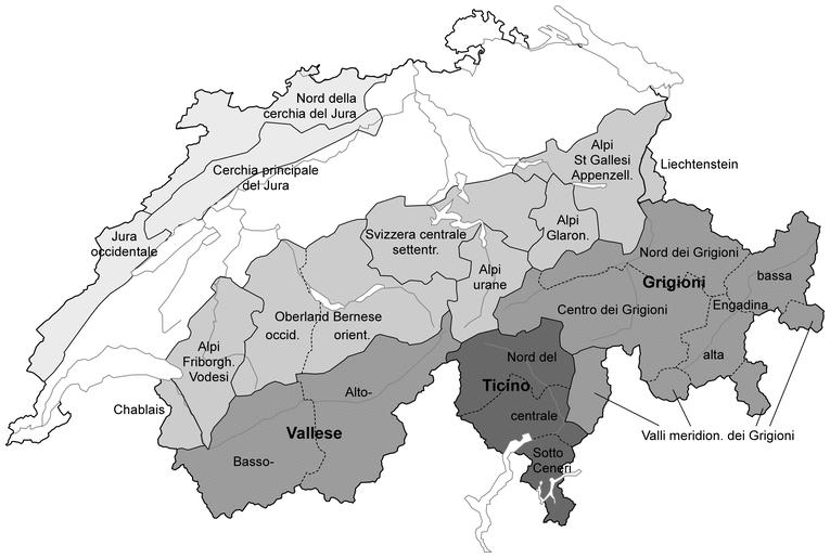 Supporto interpretativo per il bollettino delle valanghe 48 Principali regioni politico-geografiche Le valli meridionali dei