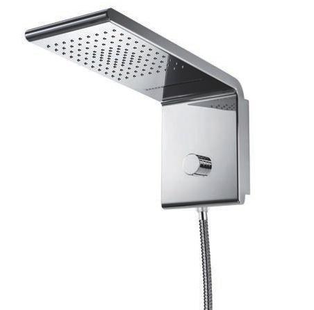cm 150 - Supporto doccia in ottone Syncro-Rain Stainless steel shower head, 2 sprays control knob, 1/2 M to wall, 1/2 M