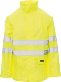 Giallo fluo / Fluorescent yellow Hurricane Jacket Hurricane Pants Giacca antipioggia in alta visibilità con bande 3M,