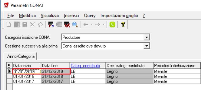 Inserire 01/01/2019 nel campo Data inizio (per coloro che hanno la rel.02.14.