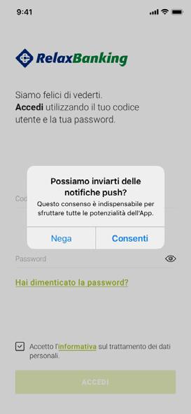 È importante rassicurare il cliente che il consenso alle funzionalità di chiamata è necessario per poter leggere l