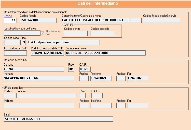 denominato Attestazione CAF, che se selezionato, sarà