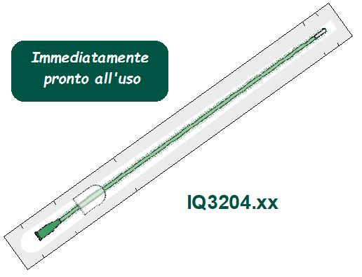 Catetere monouso autolubrificante al gel e contenitore di gel integrato IQ304.0 Catetere per uso con gel da cm. 43 ch 0 uomo 30 8,00 8 948/R U0099 97579942 80297723040 IQ304.
