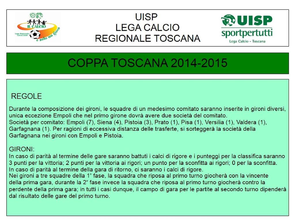 Calcio UISP Toscana