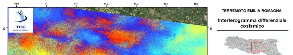 Movimenti verticali e sisma del 20-29/5/2012 Dai dati DInSAR elaborati dopo gli eventi sismici, utilizzando le immagini acquisite dal satellite RSAT1 il 12/05/2012 ed il 05/06/2012, si