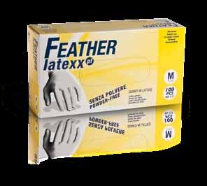 Powdered FEATHER Latexx pf FLPF S GUANTI IN LATTICE SENZA POLVERE monouso, ambidestri.