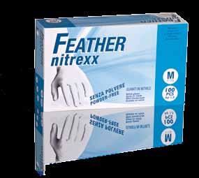 FEATHER LINE FEATHER Nitrexx GUANTI IN NITRILE SENZA POLVERE monouso, ambidestri.