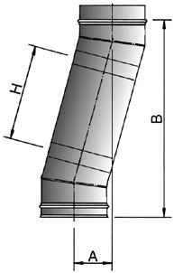 Disassamenti, deviazioni e accoppiamenti Disassamento di due curve da 15 e un modulo diritto Ø Interno 00 50 Modulo diritto H = 00 B 91 493 9 500 93