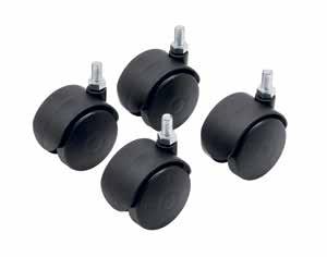 Ø 50 mm Ruote Castors DATI TECNICI TECHNICAL DETAILS ASR001 Confezione di 4 ruote in plastica nere Ø 50 mm con perno 8MA x 15 mm Set of 4 black plastic castors Ø50 mm with 8MA x 15 mm pin Ø 37 mm