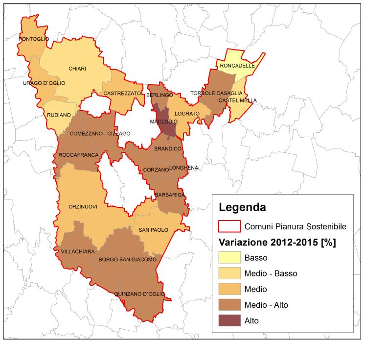 INDICE DI DISPERSIONE ALL INTERNO DI PIANURA SOSTENIBILE L analisi dei processi di diffusione e di dispersione urbana, intesi rispettivamente come crescita della città attraverso la creazione di