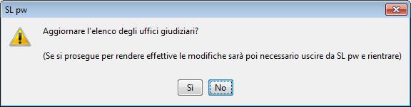 Evoluzioni Software s.n.c. SLpw Guida all'uso Pag.6 di 58 Verrà visualizzato il seguente messaggio: Cliccare su Sì.