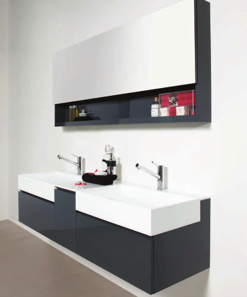 x 16 cm MIRRORED CABINET WITH OPEN SHELVING AND