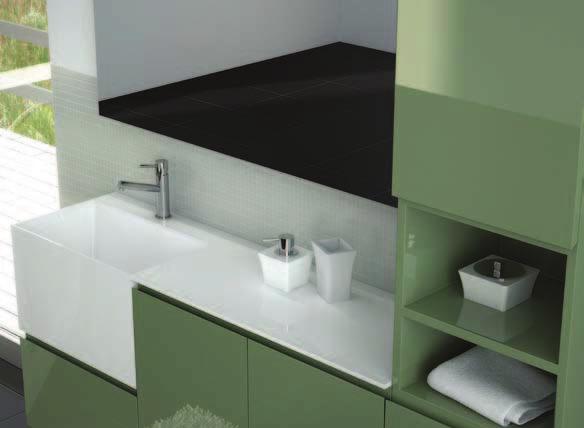 CON RIPIANO IN VETRO (80 cm) + COLONNA VANO GIORNO + 2 ANTE (40 cm) WASHBASIN BASE UNIT (FOR WASHBASIN CUBO 1) 1 BIG