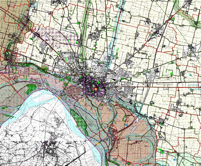 no riconoscibili nei due ambiti in prossimità del Po, oltre alle aree della rete ecologica, interessate da limitazioni vincolistiche (codice dei beni culturali e del paesaggio); al proposito si
