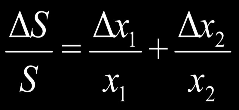 Misure indirette È possibile calcolare a priori l errore tramite un operazione di differenziazione. Data una f(,,, n ), sarà Es: S!