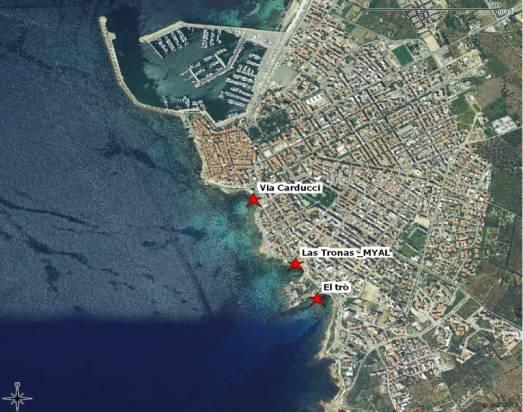 Monitoraggio di O. cf. ovata lungo le coste della Sardegna (giugno - settembre 2018) 3.2. Sito Las Tronas MYAL Comune Località Codice Lat. (WGS84) Long.