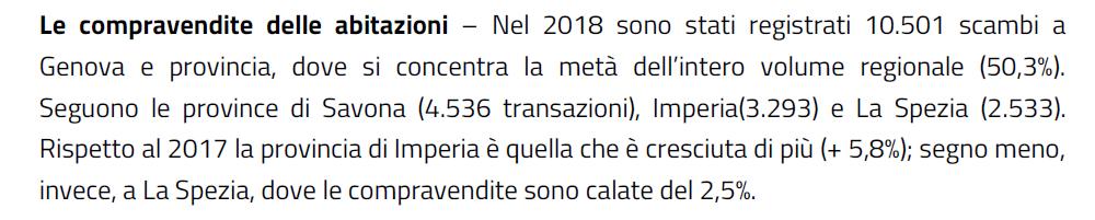 La statistica regionale della Liguria GEOPOI Provincia NTN 2018 NTN Variazione % 2017/18 Quota NTN per provincia IMI 2018 Differenza IMI 2017/18 Genova 10.