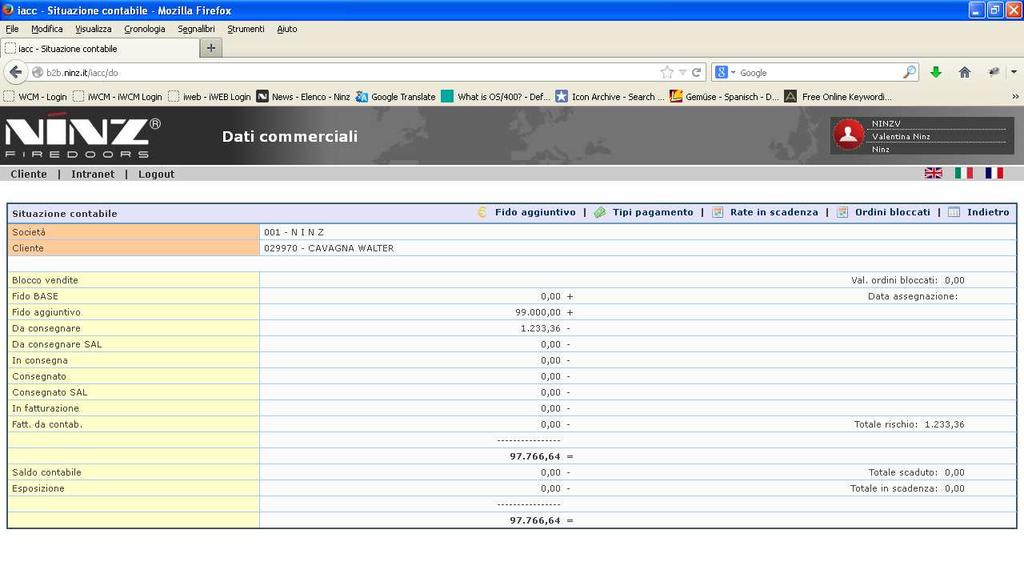 specifici: contiene diverse informazioni sul cliente dalle quali si evincono le motivazioni che hanno indotto l azienda alla valutazione di affidamento elenco di tutti i fidi concessi al cliente,