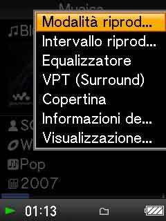 17 Uso del tasto OPTION Premendo il tasto OPTION/PWR OFF, è possibile modificare varie impostazioni relative a ciascuna funzione.