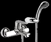 ESSENZA 393/ES Miscelatore monocomando lavabo con scarico. Lunghezza bocca: 11 cm Altezza base-aeratore: 10,5 cm Single lever basin mixer with Pop-up waste. Lenght spout 11 cm.