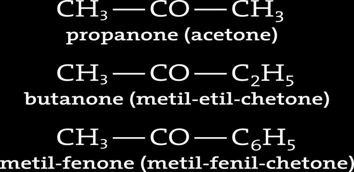 Nei chetoni il carbonio del gruppo carbonilico è legato attraverso due legami singoli a due atomi di carbonio. 15.