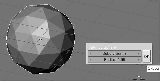 creata. base Una Icosphere, e' invece identificata dal numero di suddivisioni e dal raggio.