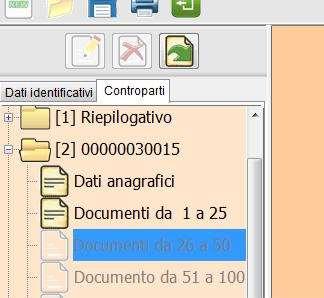 Se per lo stessa controparte devi inserire più di 25 documenti è necessario attivare lil quadro