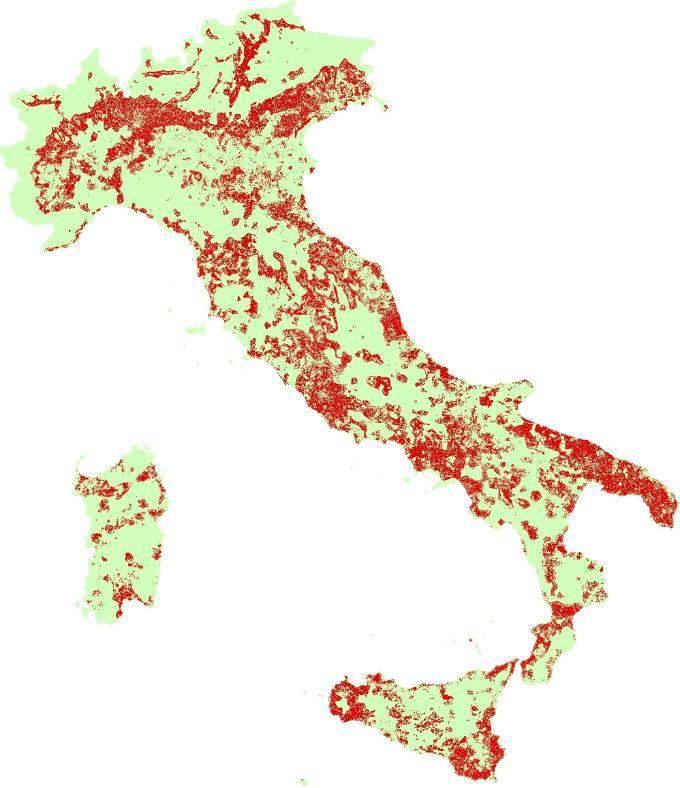 La perdita di servizi ecosistemici (2012-2016) SUPERFICIE DEGLI HABITAT CHE