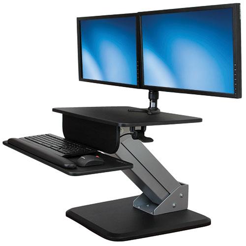 La workstation per posizione seduta/eretta consente di sfruttare al meglio l area della scrivania e si integra facilmente nella disposizione attuale. Si colloca facilmente sul piano della scrivania.